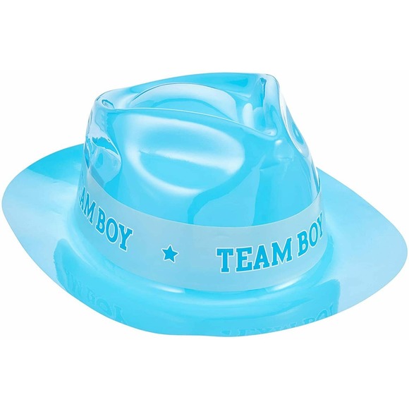 9 PACK GENDER REVEAL Adult Fedora Hats Blue BABY SHOWER 9 HATS Amscan Team Boy - Picture 2 of 8